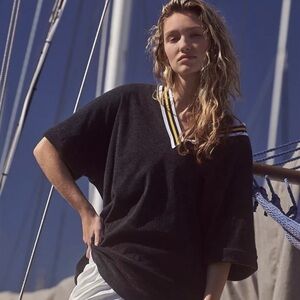 Free people movement high tide v-neck varsity top shirt crew Tunic